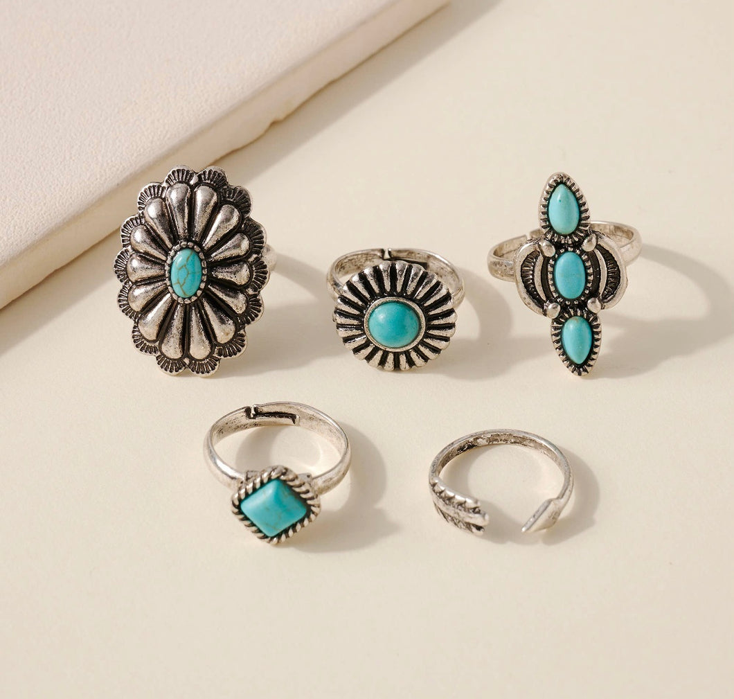 Turquoise Ring Set