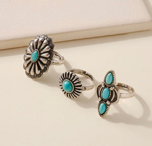 Turquoise Ring Set